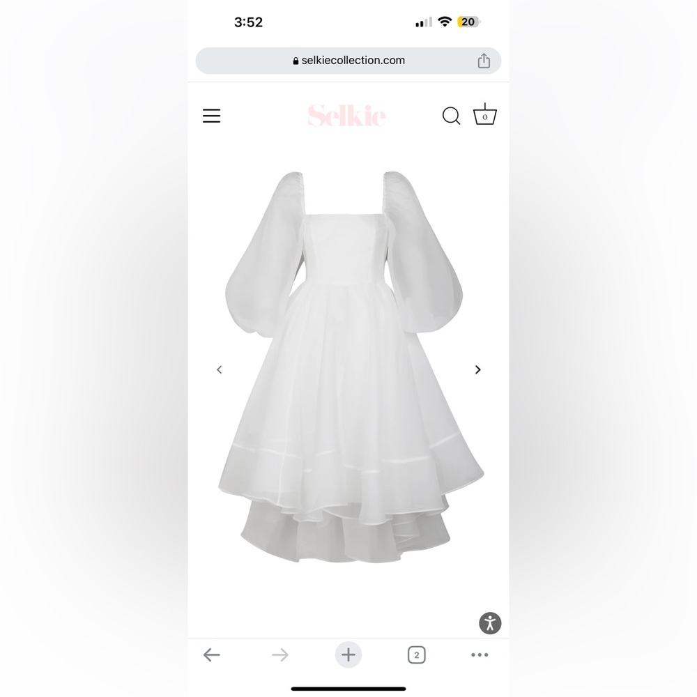 Selkie “The Ivory Angel Mini Bustle Dress”, size M